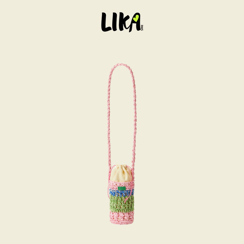 Eco Pet Woven Tote Pink Green