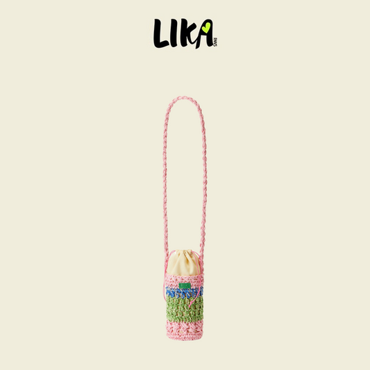 Eco Pet Woven Tote Pink Green