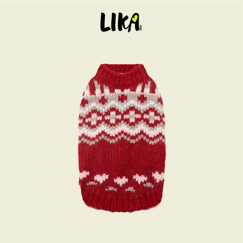 Colorful Fair Isle Sweater Red
