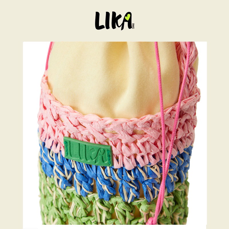 Eco Pet Woven Tote Pink Green