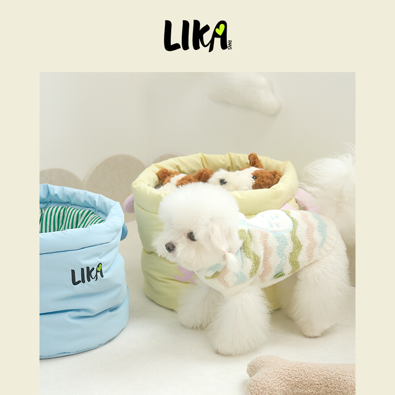 Striped Doodle Hooded Loungewear Green