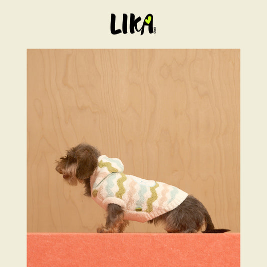 Grüner Loungewear-Hoodie mit Streifenmuster und Doodle-Motiv