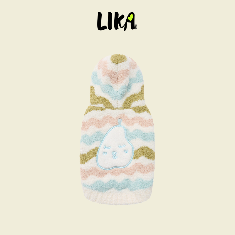 Striped Doodle Hooded Loungewear Green