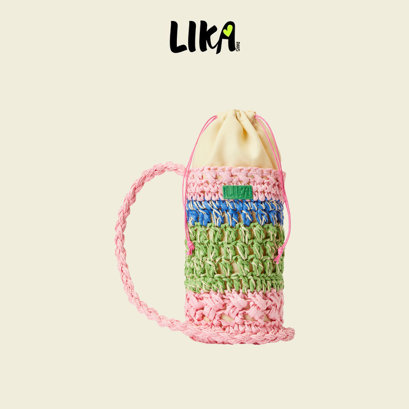 Eco Pet Woven Tote Pink Green