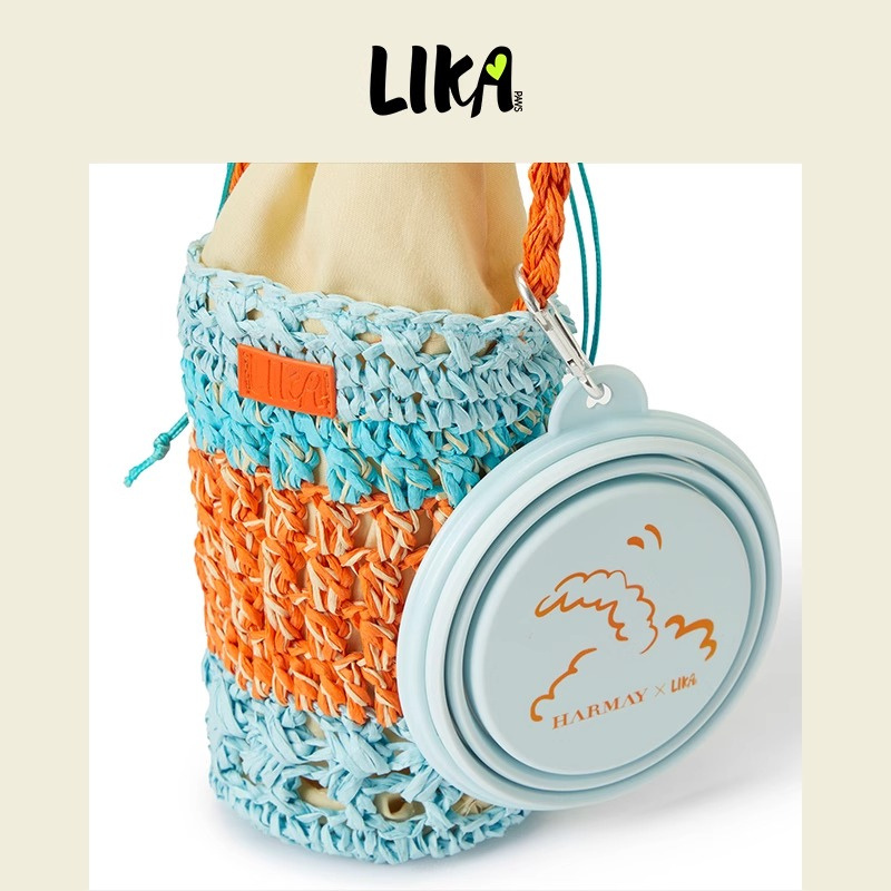 Eco Pet Woven Tote Blue Orange