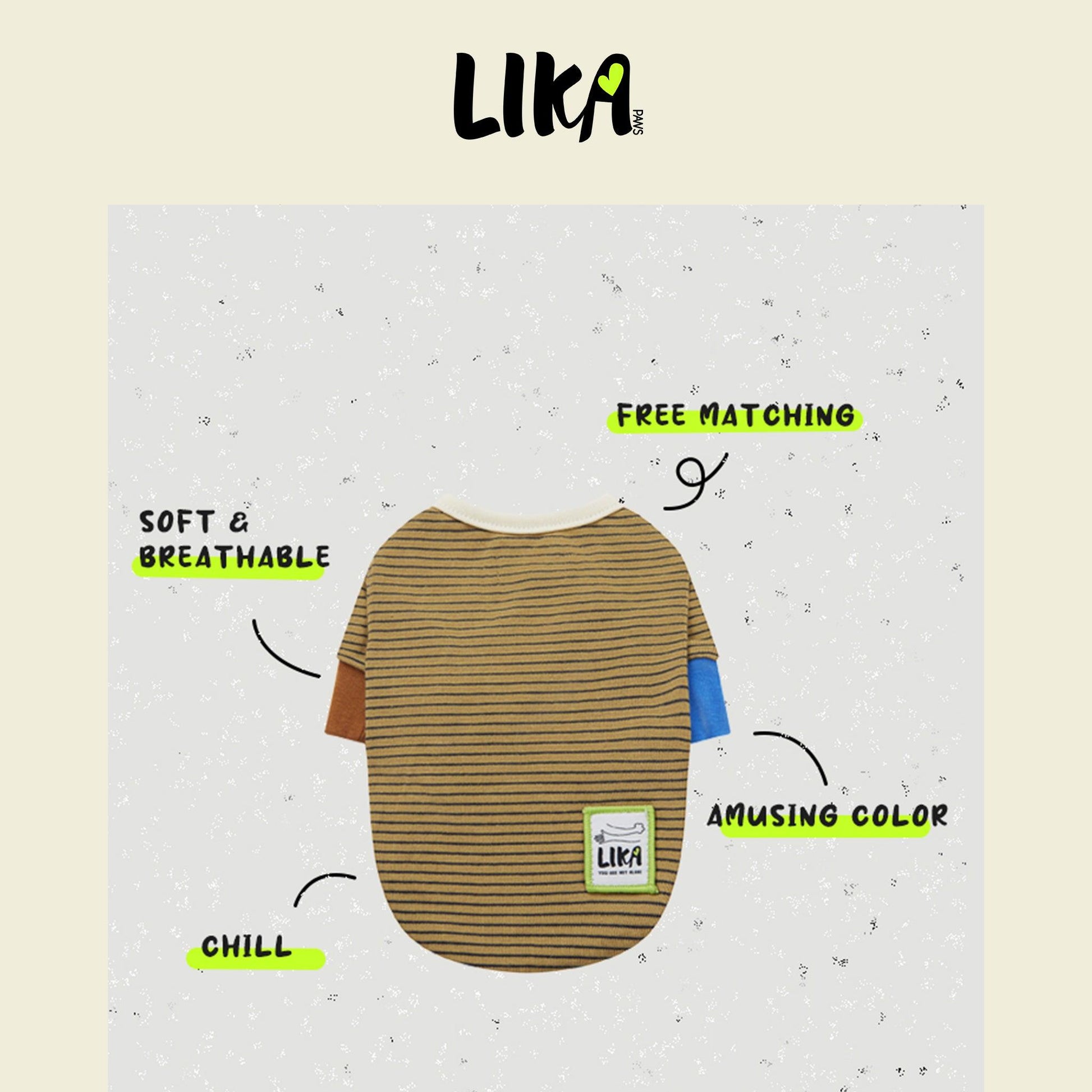 7x24 With You Short Sleeved Shirt - Khaki Black - Shirt - LIKAPAWS