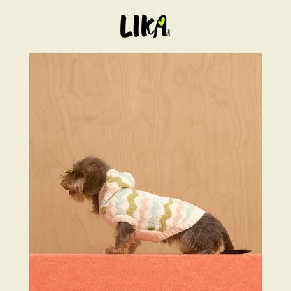 Striped Doodle Hooded Loungewear Green