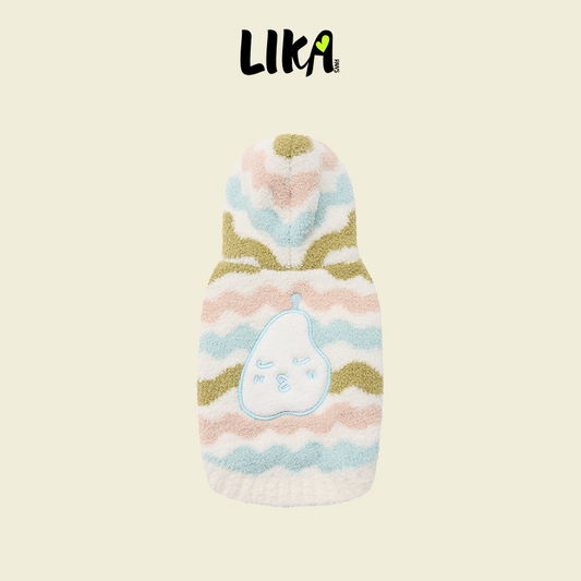 Striped Doodle Hooded Loungewear Green