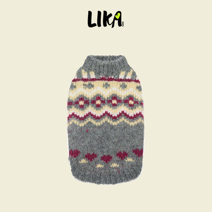 Colorful Fair Isle Sweater Gray