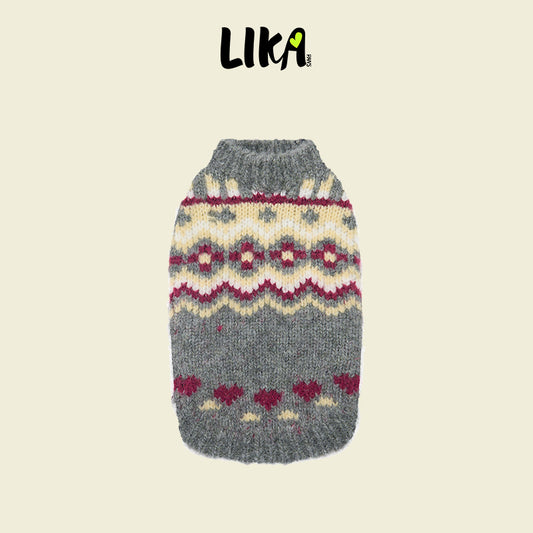 Colorful Fair Isle Sweater Gray
