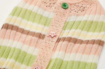 Breathable Linen-Blend Dog Knitwear Pink Spring Summer Collection