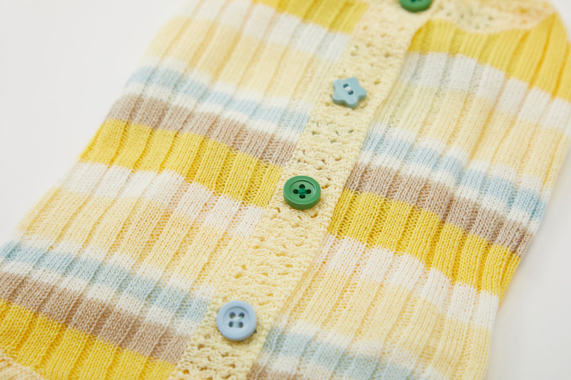 Breathable Linen-Blend Striped Dog Top Yellow Spring Summer Collection