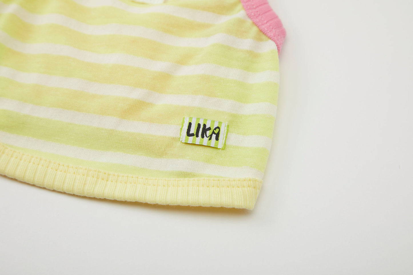 Breathable Linen-Blend Striped Dog Top Green Spring Summer Collection