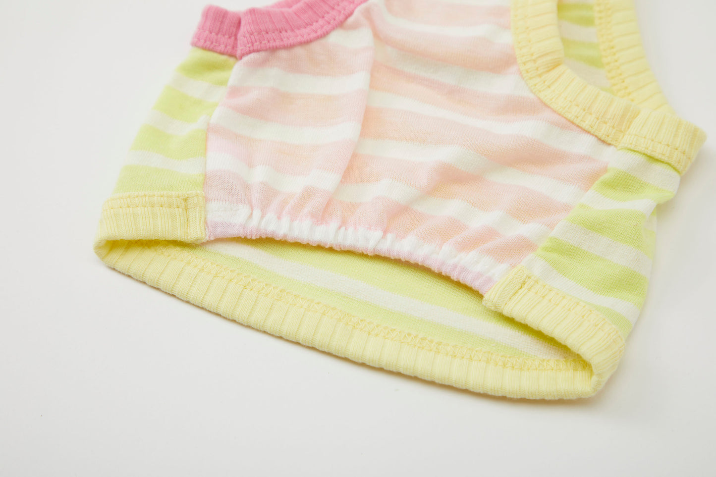 Breathable Linen-Blend Striped Dog Top Green Spring Summer Collection