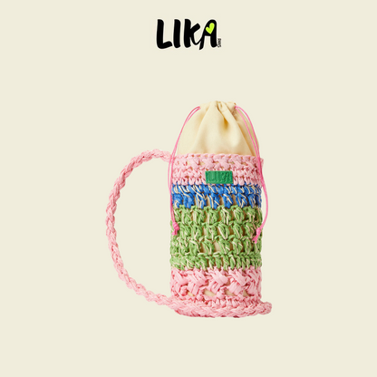 Eco Pet Woven Tote Pink Green