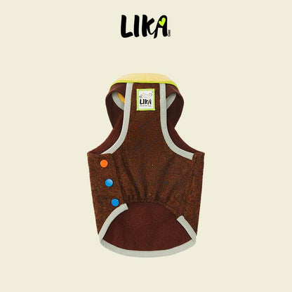 Afternoon Fika Wool Vest - Caramel Pudding Brown - Wool jackets - LIKAPAWS