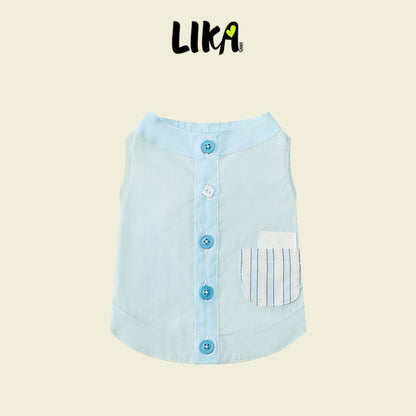 Summer Vacation Shirt & Hat - Ripple Blue - Shirt - LIKAPAWS