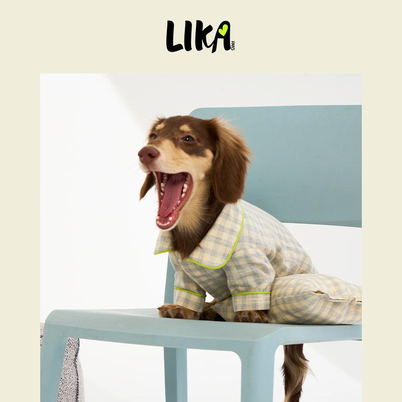 Sweet Dreams Doggy Pajama - Gray Plaid - Pajamas - LIKAPAWS