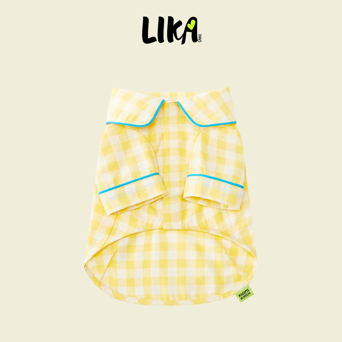 Sweet Dreams Doggy Pajama - Yellow Plaid - Pajamas - LIKAPAWS