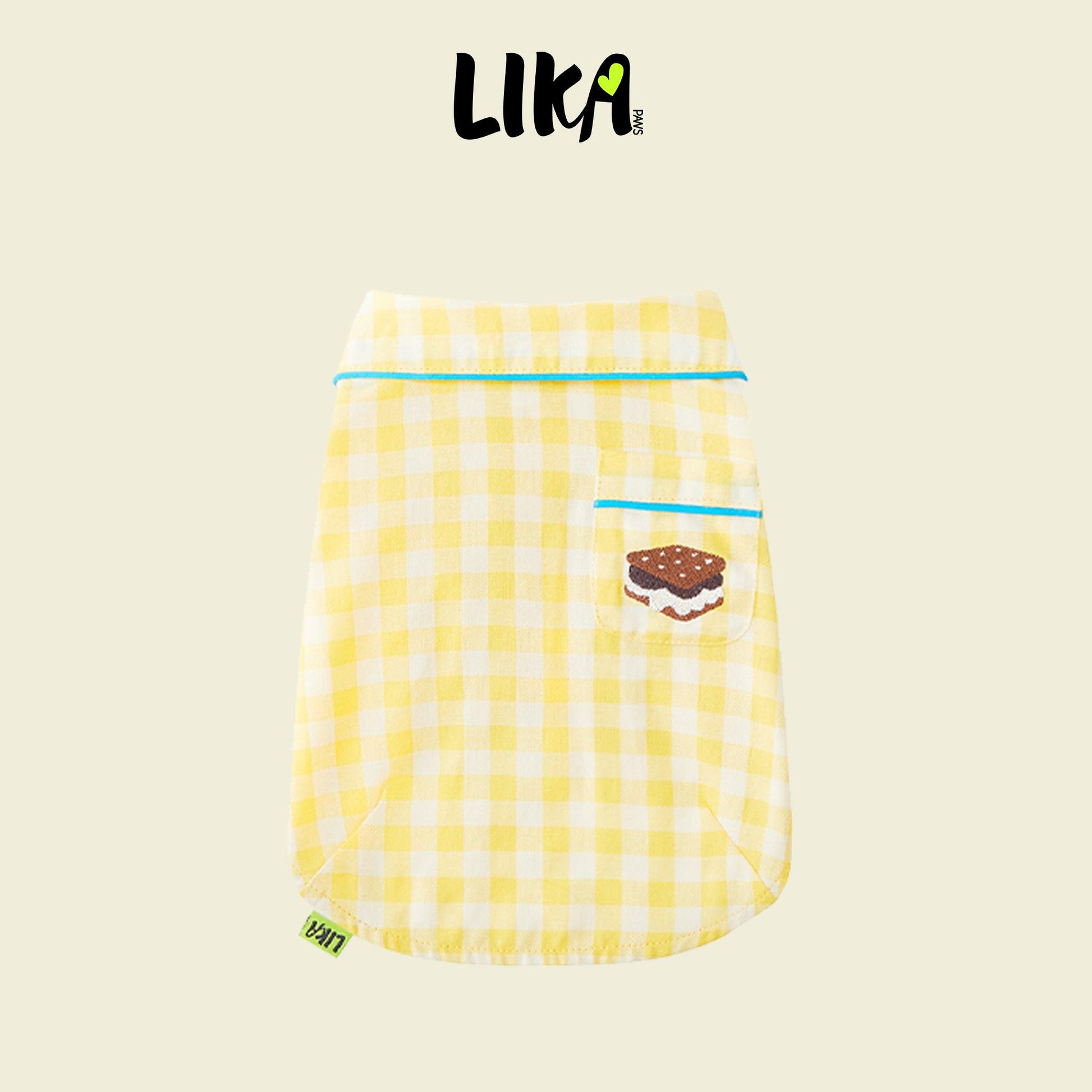 Sweet Dreams Doggy Pajama - Yellow Plaid - Pajamas - LIKAPAWS