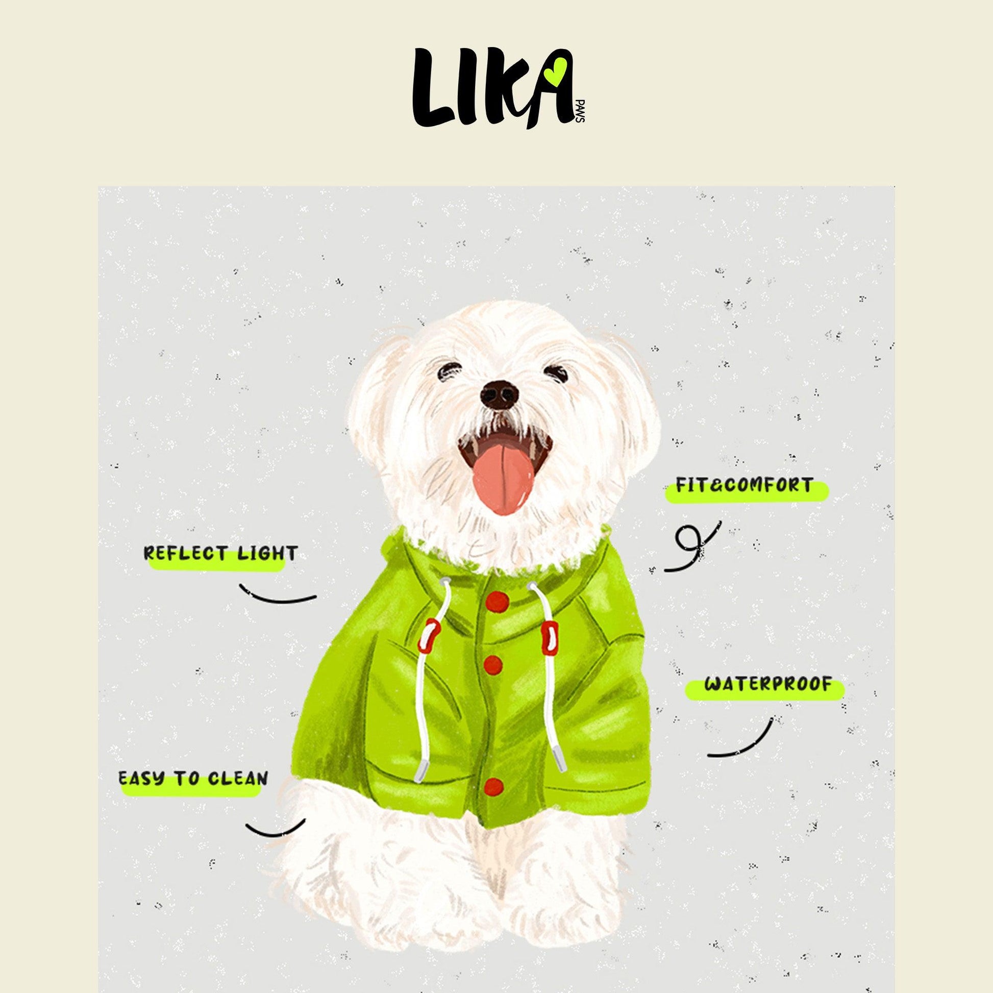 Water Proof All Day Function Coat - Likagreen - Raincoat - LIKAPAWS